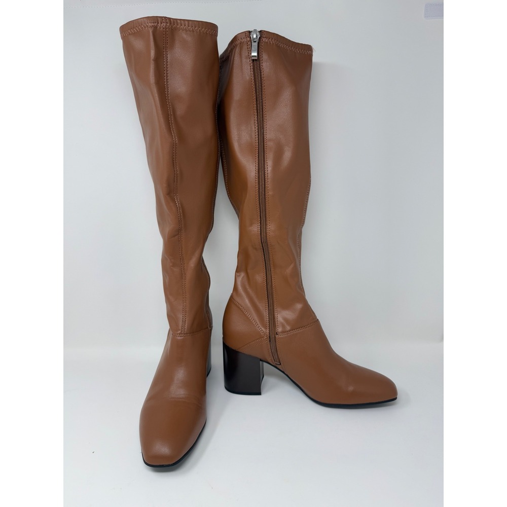 Franco Sarto Women's 8M Brown Faux Leather L-Tribute Knee High Heel Boots - Picture 2 of 6